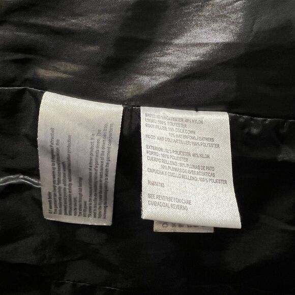 Andrew Marc Puffer 650 fill Down Jacket Coat Packable Women M Navy Black - Picture 10 of 16